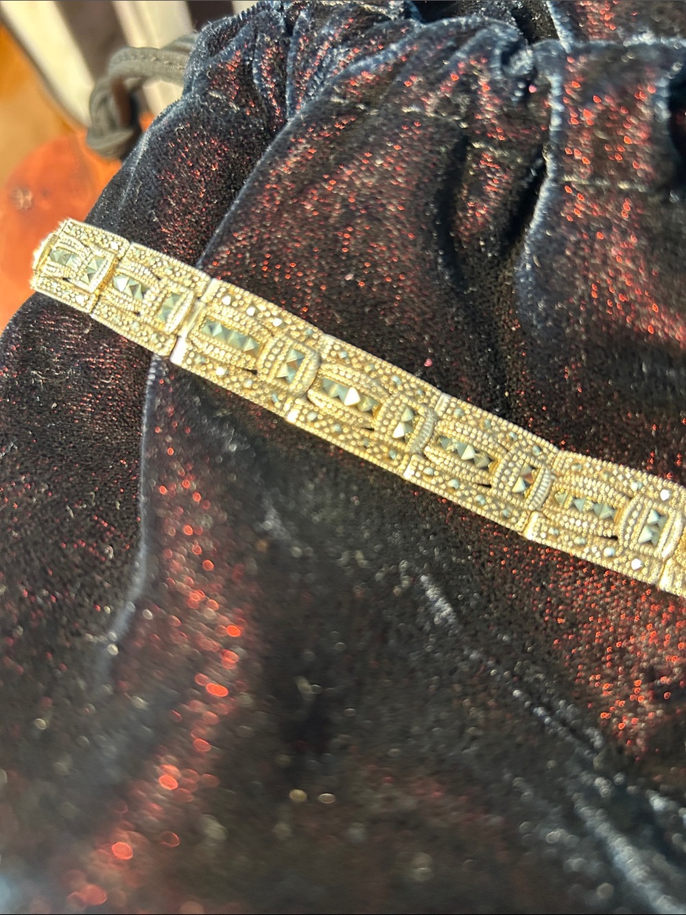 925 Sterling Silver And Marcasites Bracelet - Women's Accessory